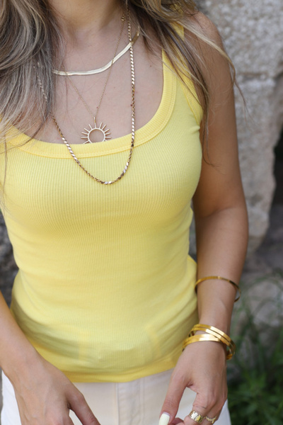 bytugcekaya Sarı Fitilli U Yaka Atlet