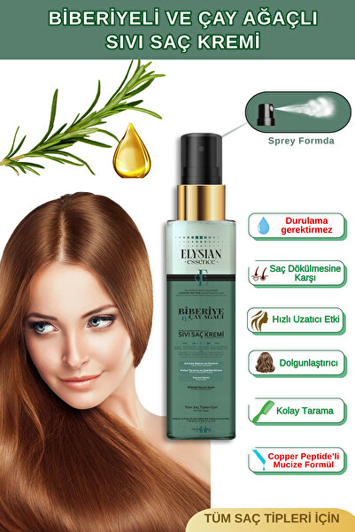 Elysian Essence Biberiye & Çay Ağacı Sıvı Saç Kremi – Durulanmayan, Dökülme K...