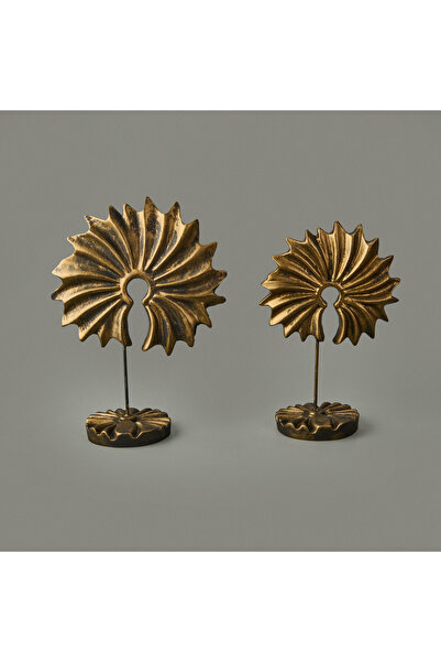 Evidea Deco Adella 2'li Dekor - Gold - 32 cm + 28 cm