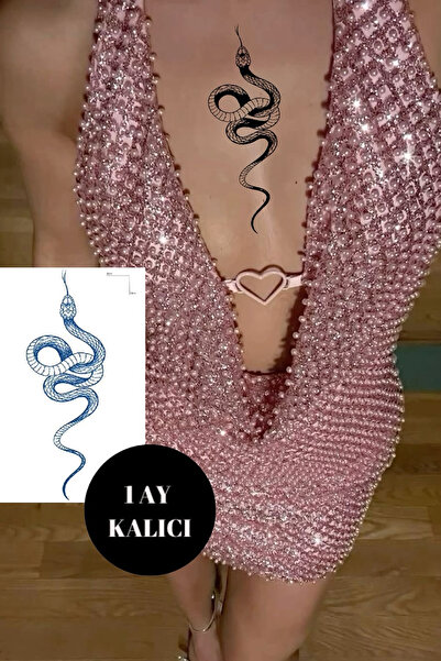 TAKIŞTIR Yılan Figürlü 12 Saat Sonra Kararan Geçici Dövme Tattoo