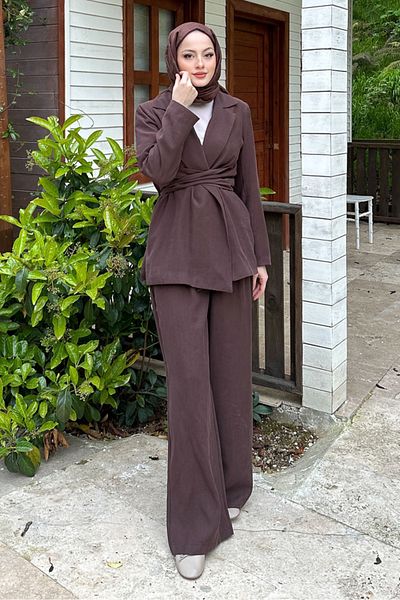 Ovn. Amara Waist Tie Suit - Brown