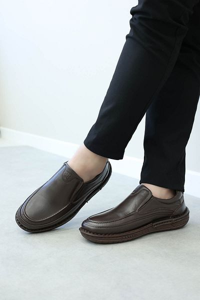 FAST STEP Ανδρικά παπούτσια casual από γνήσιο δέρμα Orthopedic 662MA03POL