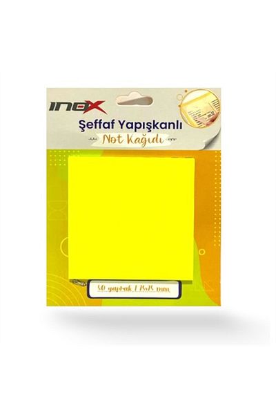 inox Adhesive Note Paper 75X75 Transparent Yellow 50 Yp Pack of 24