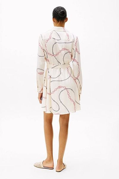 Tommy Hilfiger Women's Th Fluid Viscose Mini Wrap Dress - Ecru