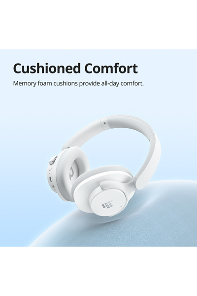 Tronsmart Sounfii Q20 ANC Headphones, Wireless Bluetooth Headphones 60H Playtime Customize EQ, White