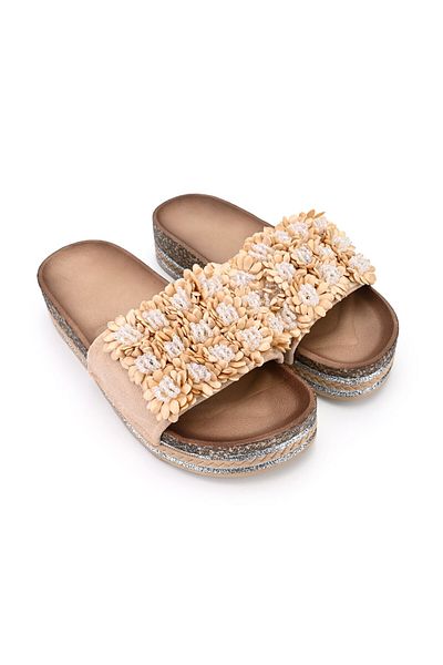 Tmall Women's Casual Slippers, Made Of Eco-friendly Suede, Sa43, Beige