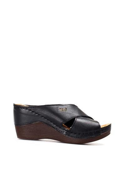 FAST STEP Papuci de damă din piele naturală cu toc pană 972za1003