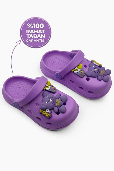 CihanShoes Çılcıl 4 Star Long Motif Bag Purple Color 30-31-32-33-34-35 Number