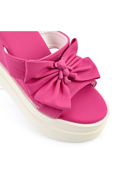 Tmall Papuci Casual De Dama,Cu platforma,Din Piele Ecologica,SA18,Fucsia