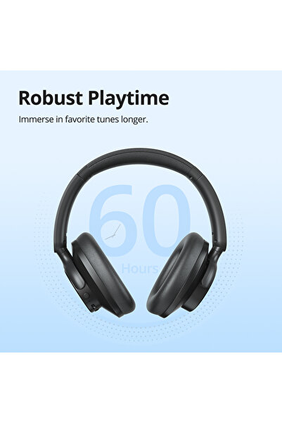 Tronsmart Sounfii Q20 ANC Headphones, Wireless Bluetooth Headphones 60H Playtime Customize EQ, Black