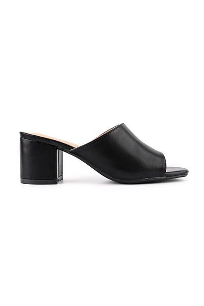 Tmall Women's Casual Slippers, With Thick Heel, SA34, Black