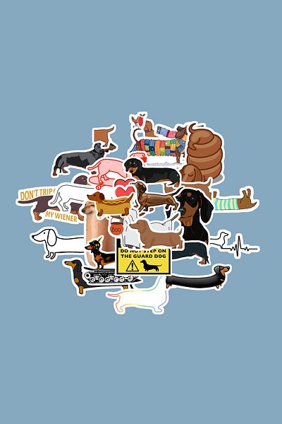 dadi ramba Sausage Dog Sticker Pack -Bullet Journal- Agenda -Laptop Sticker Decal