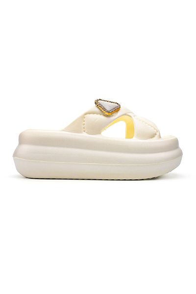 Tmall Women's Slippers, With Platform And Accessories, Foam, Pd1039, White