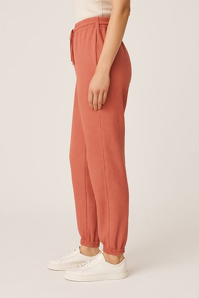 HNX Cotton Corded Women's Pajama Bottoms with Elastic Legs