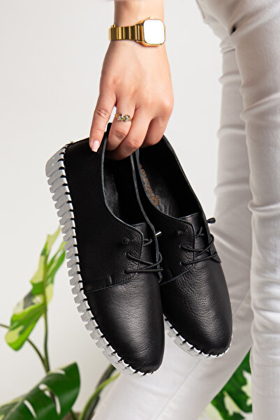 morscho أحذية نسائية من الجلد الطبيعي ذات أربطة لتقويم العظام