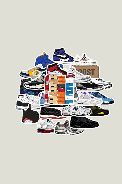 dadi ramba Sneakers Sticker Pack -Bullet Journal- Agenda -Laptop Sticker Decal