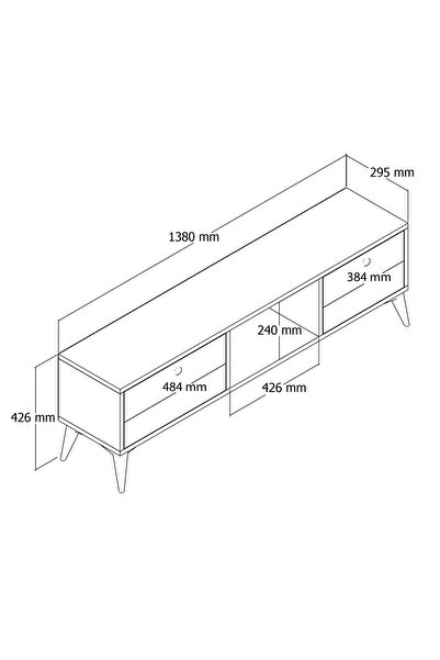 Mezza 1216 Sıena 138 CM Tv Ünitesi Sepet Renk