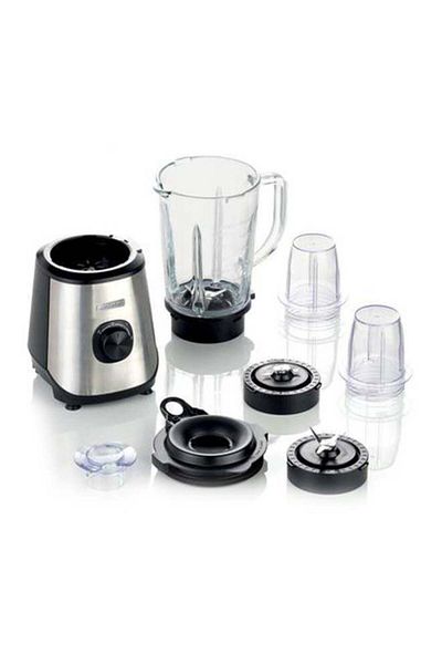 ARIETE Blender Glass with Mill 1.5L 1000W C057970ARAS Black/Silver – Powerful Glass Blender with Metal
