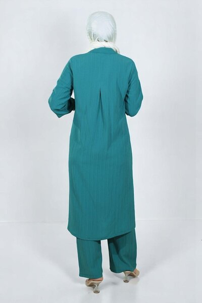 Missvalle Κουμπωτό Διπλό Κοστούμι Τυρκουάζ 19179