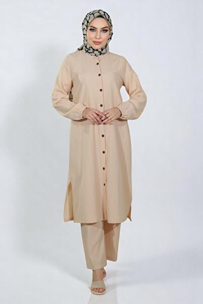 Missvalle Διπλό κοστούμι μπεζ με κουμπιά 19179