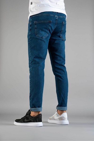 bombe Ανδρικό τζιν παντελόνι μπλε ίσιο Slim Fit Slim Fit