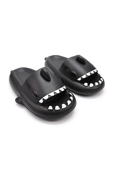 Tmall Women's And Children's Slippers, Shark Shape, Foam, Lightweight, Pd1043, Black