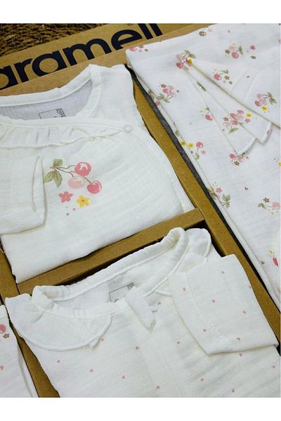 Caramell Altıntaş Baby Cherry Baby Muslin Hospital Outlet (Summer) Set of 10 2025 New Season