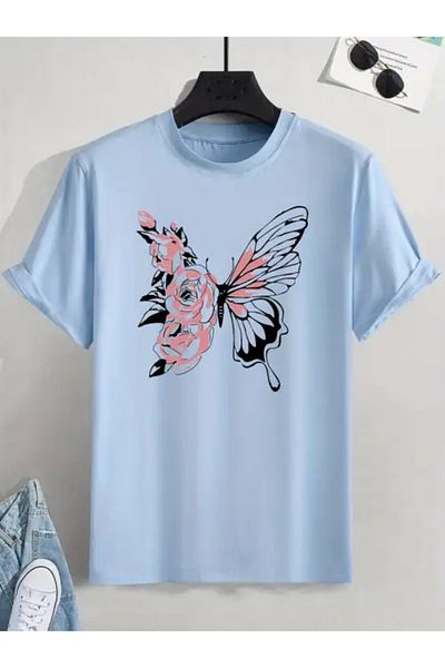 EFFRENATU tricou cu imprimeu fluture marime mare hıla fashion