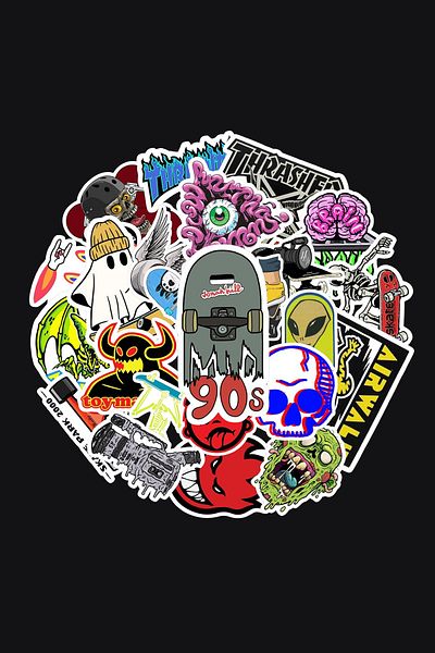 dadi ramba Skateboard V2 Sticker Pack -Bullet Journal- Agenda -Laptop Sticker Decal