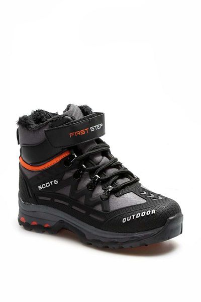 FAST STEP Black Orange Water and Cold Resistant Non-Slip Sole Children's Outdoor and Trekking Boots 865Sxa6025