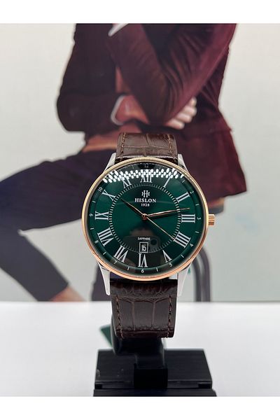 Hislon Classic Leather Strap Men's Wristwatch 3 Atm Waterproof