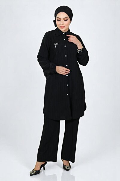 Missvalle Λεπτομερές κοστούμι καρφίτσας με κουμπιά Μαύρο 19178