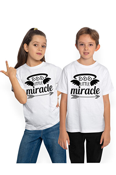 StoryGift Romania Tricou Copii cu inimioare si textul "Little miracle" - mira...