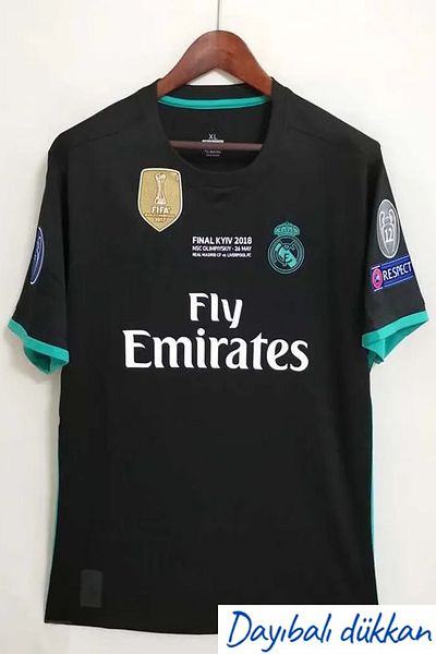 DAYIBALI DÜKKAN Dayibali Rm 2018 Kiev Champions League Final Ronaldo Away Jersey (Black Kit)