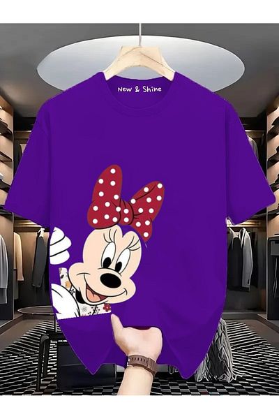 New Shine Minnie Mouse Yanda Printed Large Size Oversize T-Shirt