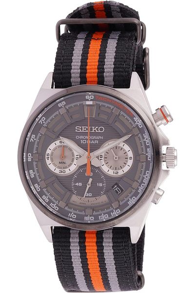 Seiko Watch, Gray, Nylon Strap