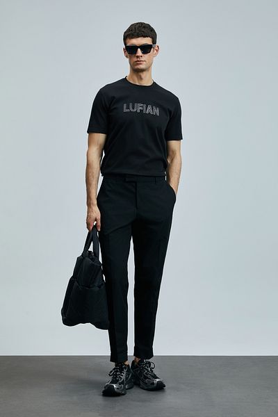 Lufian Think Modern Graphic T-Shirt Black