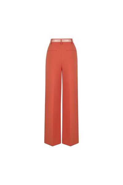 BİRELİN Bol Paça Krep Pantolon Ateş