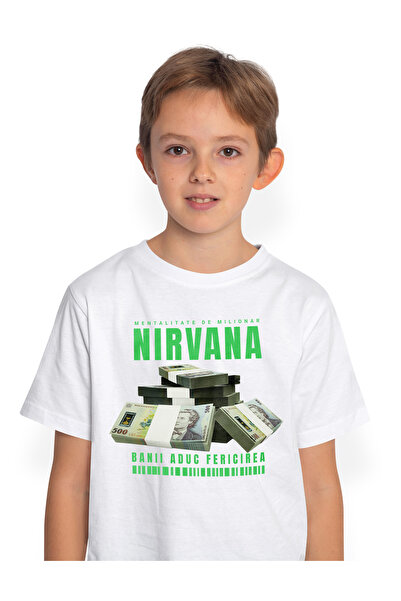 StoryGift Romania Tricou Copii Baieti _Nirvana - Banii Aduc Fericirea 100% Bu...