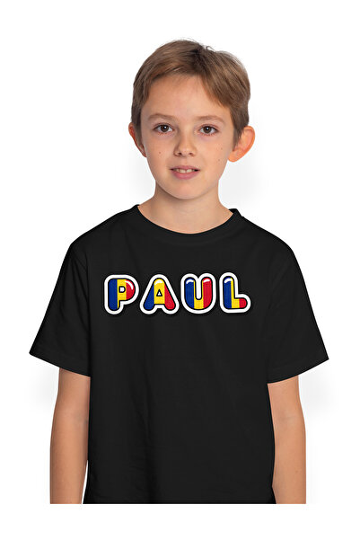 StoryGift Romania Tricou Copii Baieti Cu Numele Paul, Romania, Suporter, Stea...