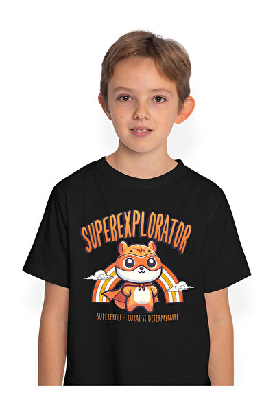 StoryGift Romania Tricou Copii Baieti Super Explorator SuperErou, Curaj si De...