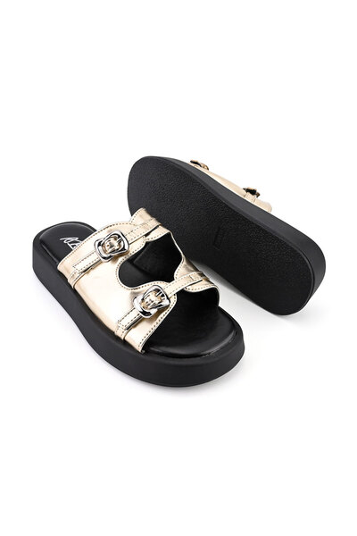 Tmall Papuci Casual De Dama,Din piele ecologica,SA35,Auriu