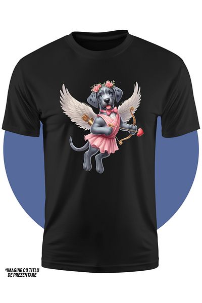 StoryGift Romania Children's T-shirt with a cheerful puppy shooting a bow, magic arrow, illustration, Valent