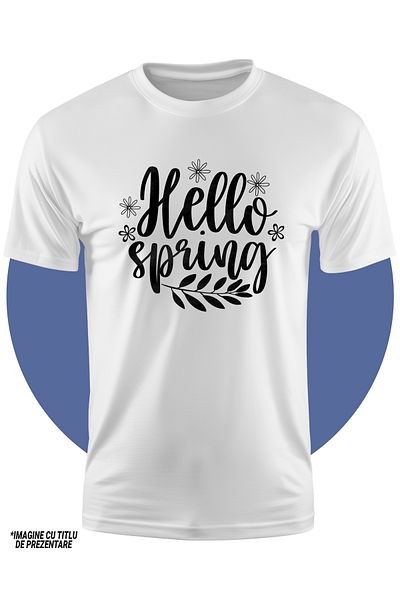 StoryGift Romania Children's T-shirt with flowers and the message in English "Hello, spring" - 100% B