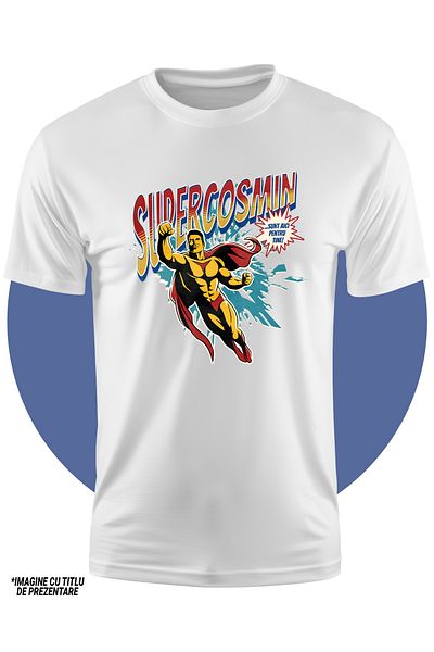 StoryGift Romania Tricou Copii Baieti Super Cosmin, Supererou Sunt Aici Pentru Tine 100% Bumbac, Unisex, Alb