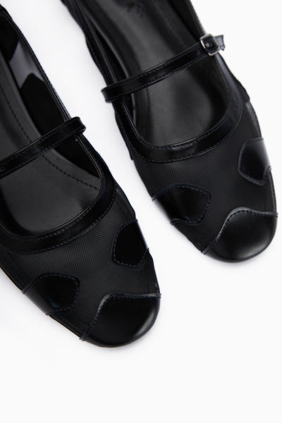 Limoya Γυναικείες μπαλαρίνες Diora Μαύρο Τούλι με λεπτομέρεια πόρπης