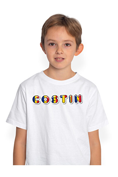 StoryGift Romania Tricou Copii Baieti Cu Numele Costin, Romania, Suporter, St...
