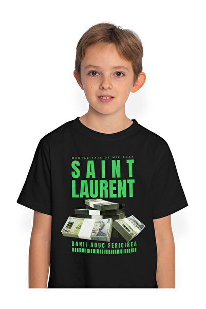 StoryGift Romania Tricou Copii Baieti _Saint Laurent_ - Banii Aduc Fericirea ...