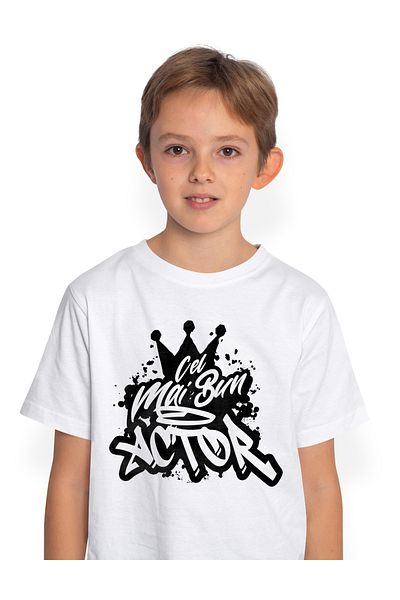 StoryGift Romania Tricou Copii Baieti Pentru Cel Mai Bun Actor, Apreciere, Cadou, Rasplata, Multumire 100% B