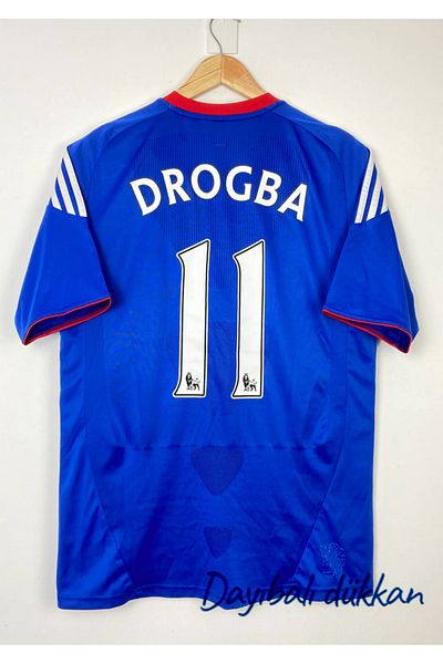 DAYIBALI DÜKKAN Dayibali Che Didier Drogba 2010 Short Sleeve Navy Blue Retro League Football Jersey